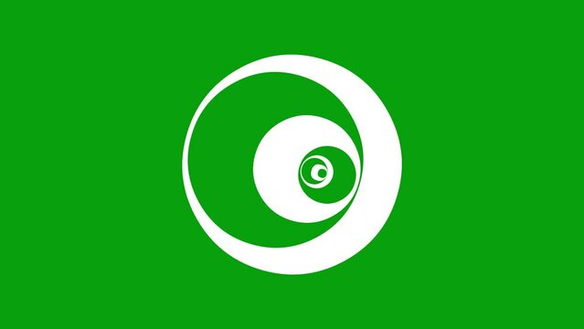 Spinning of circles as eye rotation effect on green screen background