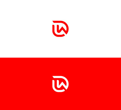 Alphabet letter icon logo WD, DW.