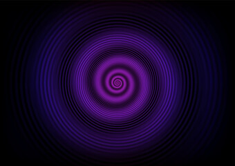 Abstract spiral hold line wave circle dark purple background