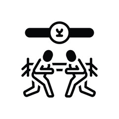 Black solid icon for match 