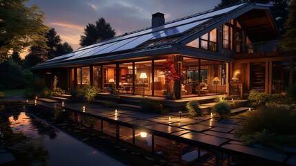 Fototapeta premium solar panels on the roof