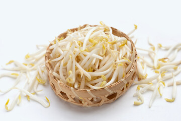 Bean sprouts on white background