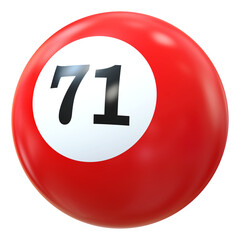 71 Number 3D Ball Red
