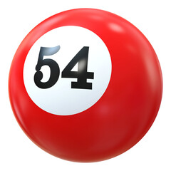 54 Number 3D Ball Red