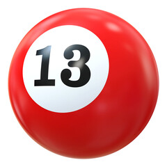 13 Number 3D Ball Red
