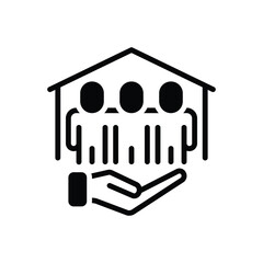 Black solid icon for responsible