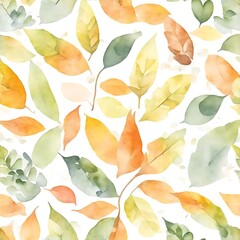 A watercolor painting of leaves on a white background