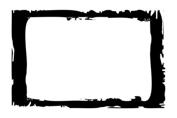 Black frame on a white background in grunge style