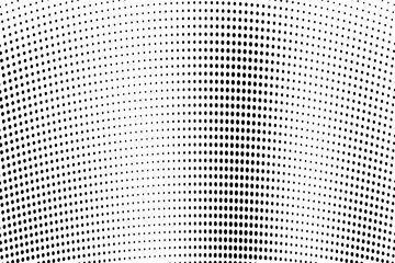 Abstract halftone wave dotted background. Futuristic twisted grunge pattern, dot, circles. Vector modern optical pop art texture for posters, business cards, cover, labels mock-up, stickers layout