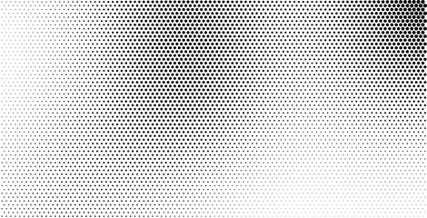Abstract halftone dotted background. Monochrome grunge pattern with dot and circles. Vector modern pop art texture for posters, sites, business cards, cover, postcards, labels, stickers layout © VYACHESLAV KRAVTSOV