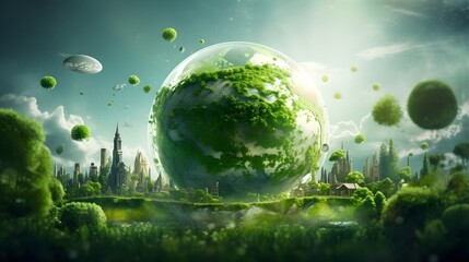 Obraz na płótnie Canvas Future green world , eco friendly world 