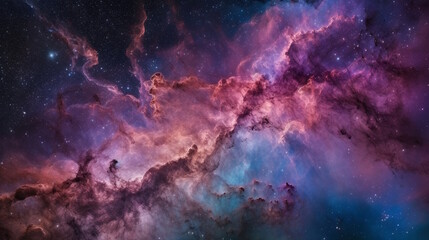 Fototapeta na wymiar Vibrant Nebula and Galaxies, Hubble Space Telescope's Mesmerizing Cosmic Display. Generative AI