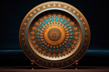 Chinaware plate with mandala pattern.