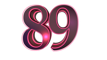 Black pink  design 3d number 89
