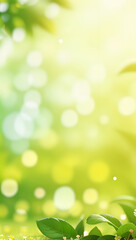 Obraz premium GREEN FRESH LEAF BACKGROUND - Generative AI technology