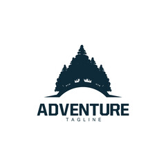 Forest Logo, Jungle Adventure Simple Design Vector, Illustration Template