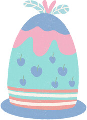 Pastel dessert hand drawn illustration with grainy textured