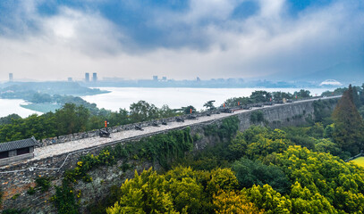 The Scenery of the Ming Dynasty City Wall in Nanjing, China