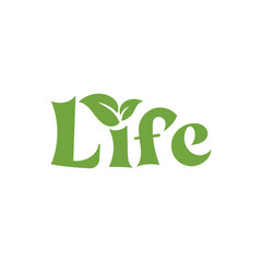 Life word mark logo design template