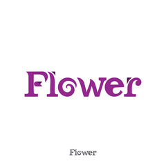 Beautiful Flower Word mark Logo template