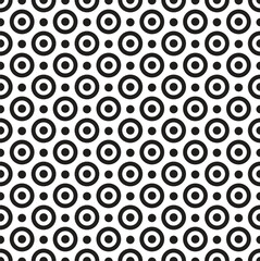 Vector simple geometric black circle seamless pattern