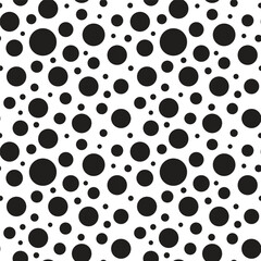 Vector black polka dot seamless pattern