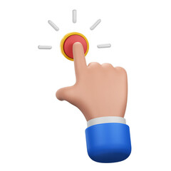 Hand Gesture Pressing Red Button - obrazy, fototapety, plakaty