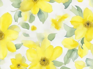 Fototapete seamless pattern with yellow flowers © Ai