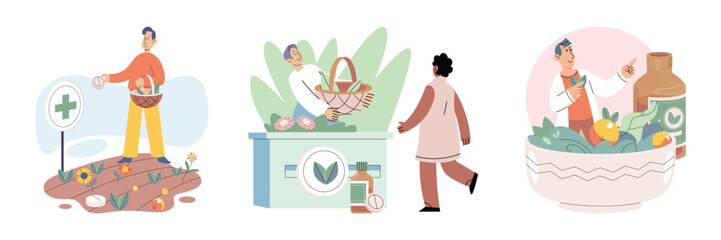 Herbal oils natural medicines. Scientist or doctor making alternative medicine herb, mortar, laboratory glassware plant in tube, flower. Doctor checking medicinal herbs. Herbal medicine. Drug research