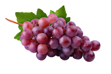 Red Grapes isolated on a transparent background. - obrazy, fototapety, plakaty