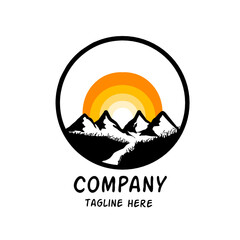  adventure mountains logo design illustration