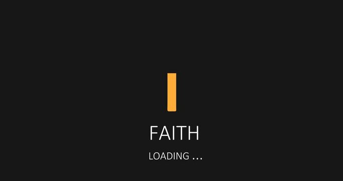 Religion concept animation. Progress or loading bar and cross. Faith loading