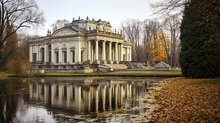 Fototapeta na wymiar Part of Royal Palace in Lazienki Park