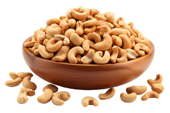Isolated on Transparent Background Cashew Nuts. Generative AI