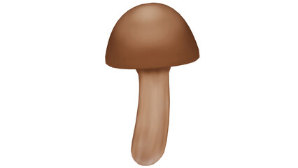 A 3D Cartoon Illustration of Mushroom. A mushroom is the reproductive structure produced by some fungi.