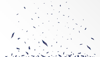 Black falling confetti on a transparent background. Festive event and birthday. Halloween party background. Vector