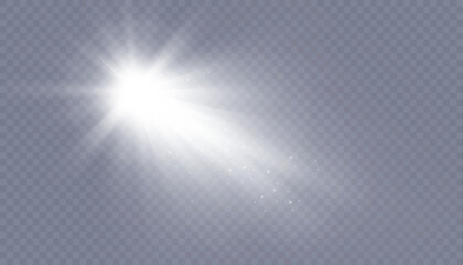 White light. background effect. Bright light effect with rays and glare for vector illustration.