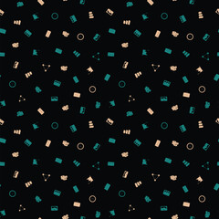 Business seamless vector pattern. Background with thin line icons for presentation backdrop.