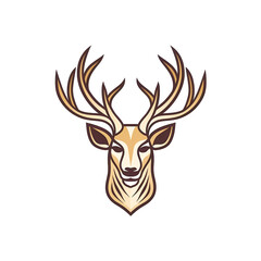 Flat deer head logo. Generative ai design.