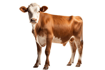 Cow Isolated on Transparent Background. Generative AI