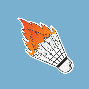 Badminton fire Vector, Badminton with Fire Cork Vector, Badminton illustration, Racket Vector, Sports illustration, Badminton  Ball, vector, colorful vector, rgb vector, Badminton silhouette,