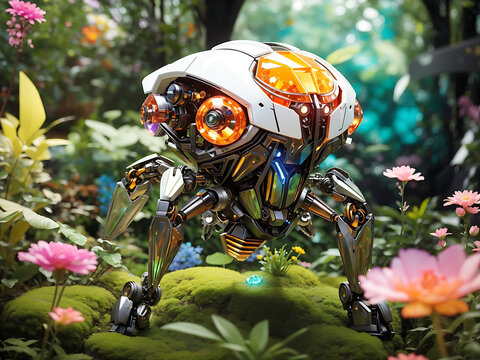 Design the robot to resemble a bioluminescent insect found in Deepsea environments ai generated