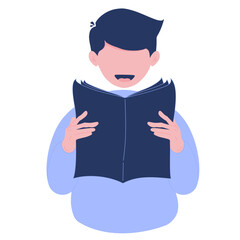 illustration of a man reading the news
