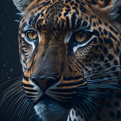 close up of a leopard face, generative AI