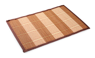 Sushi mat made of bamboo on white background