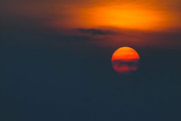 Sunset Sun Backlit Fiery Clouds