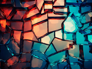 Abstract blue background of broken ice cubes. 3d render illustration.AI Generated