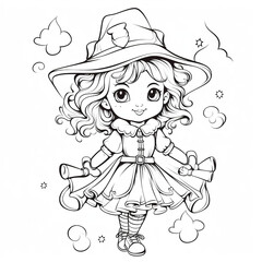 Fototapeta premium coloring page for kids, simple, white background
