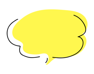 シンプルな手書き吹き出し_黄色