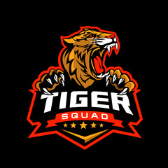 Esport Badge Tiger Theme Logo Design
